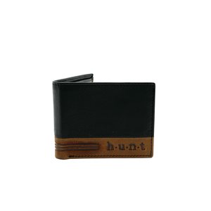 Hunt, Portefeuille en Cuir, RFID, Noir /  Brun /  Brandy